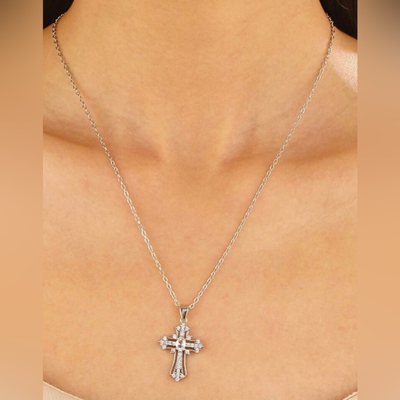 Inlay Cross Pendant Necklace - Picture 4 of 5